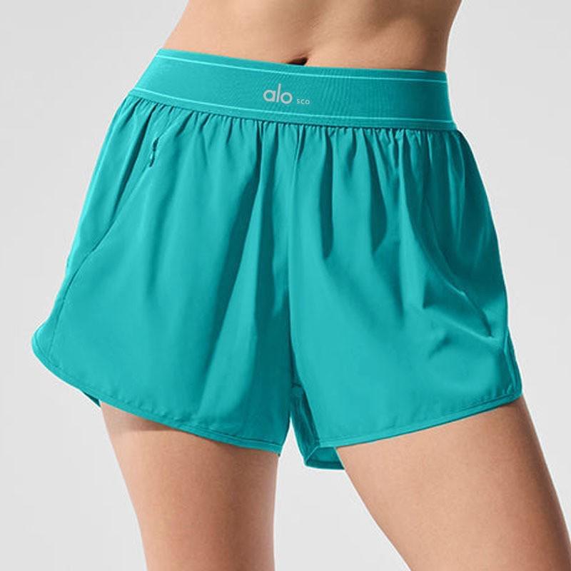 Alo Sco Women's Hip-Lifting Yoga Shorts: Quick-Dry Three-Quarter Length for Exercise, Fitness, Running, and Marathon