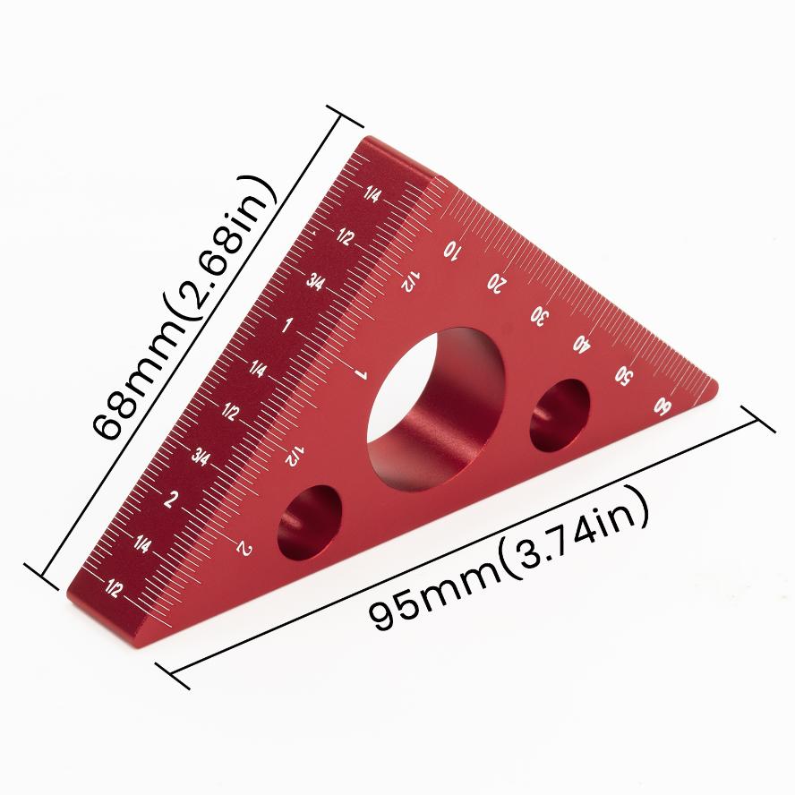 1 Pcs Ruler 45/90 Degree Metric Scale Precision Angle Ruler Aluminum Alloy Thickened Height Ruler Multifunction Woodw