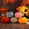 Retro Golden Autumn Pumpkins 5 Pcs Fall Fabric Pumpkin Decor, Thanksgiving Farmhouse Stuffed Party Decoration Decoration, Harvest Small Faux for
