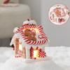Christmas Decoration Glowing Cottage - Soft Clay Fairy Tale Gingerbread House, Festive Display for Home & Window Decor