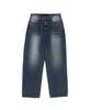 ANALOG MOOD Cat Sand Washed Wide Denim Pants (Medium Blue)