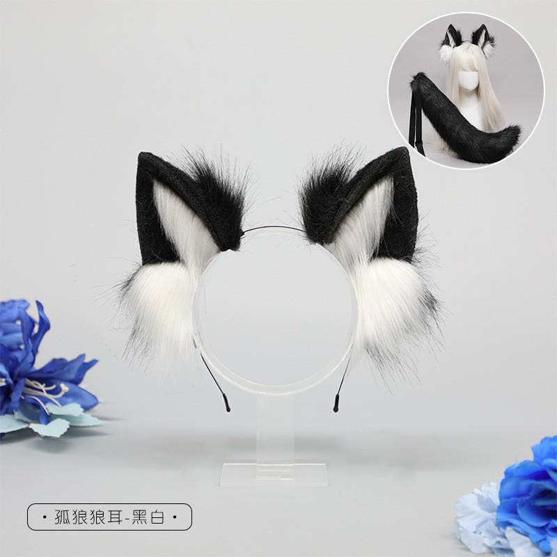 Bandeau Oreilles de Loup Poilues Accessoire Cosplay Costume Anime Fête Unisexe Peluche Douce Animal Headpiece