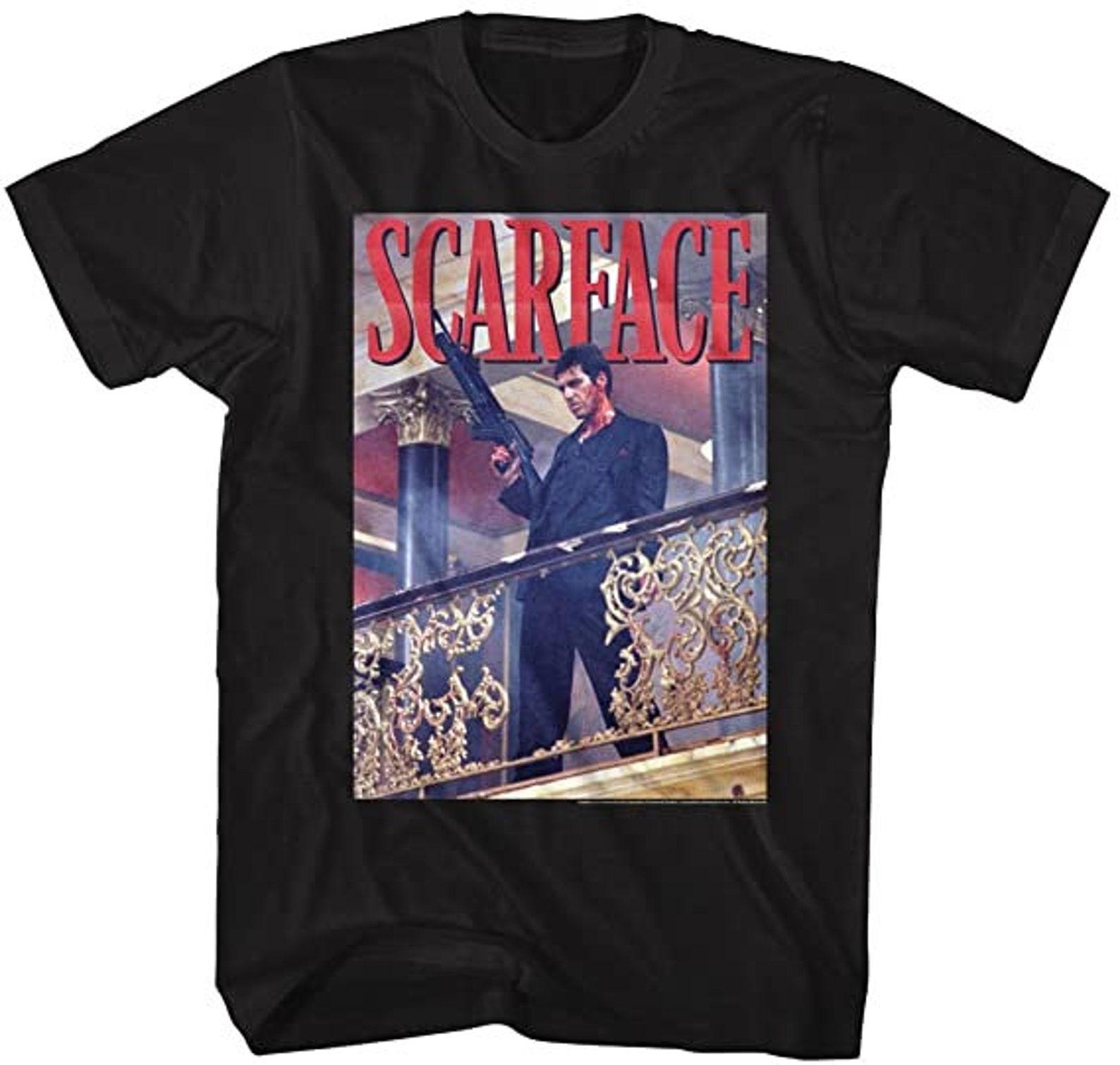 Scarface Railing Shot Black T-Shirt 2XL