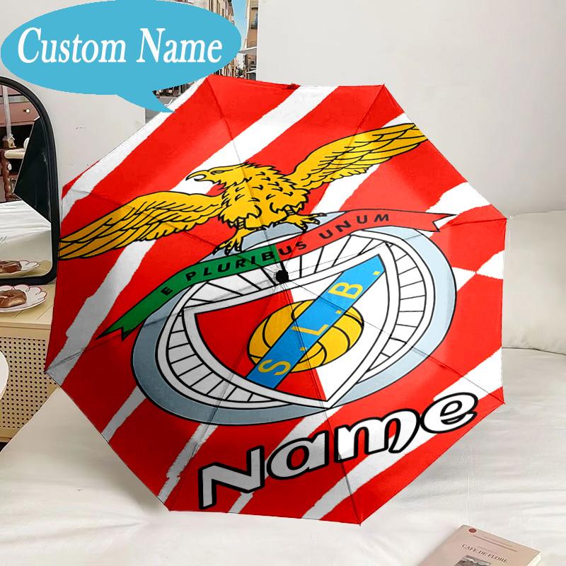 Custom Name Umbrella Benfica Football Crest Umbrella 8-Frame for Travel, Camping, Casual Lightweight Portable, Essential for Family Gifts