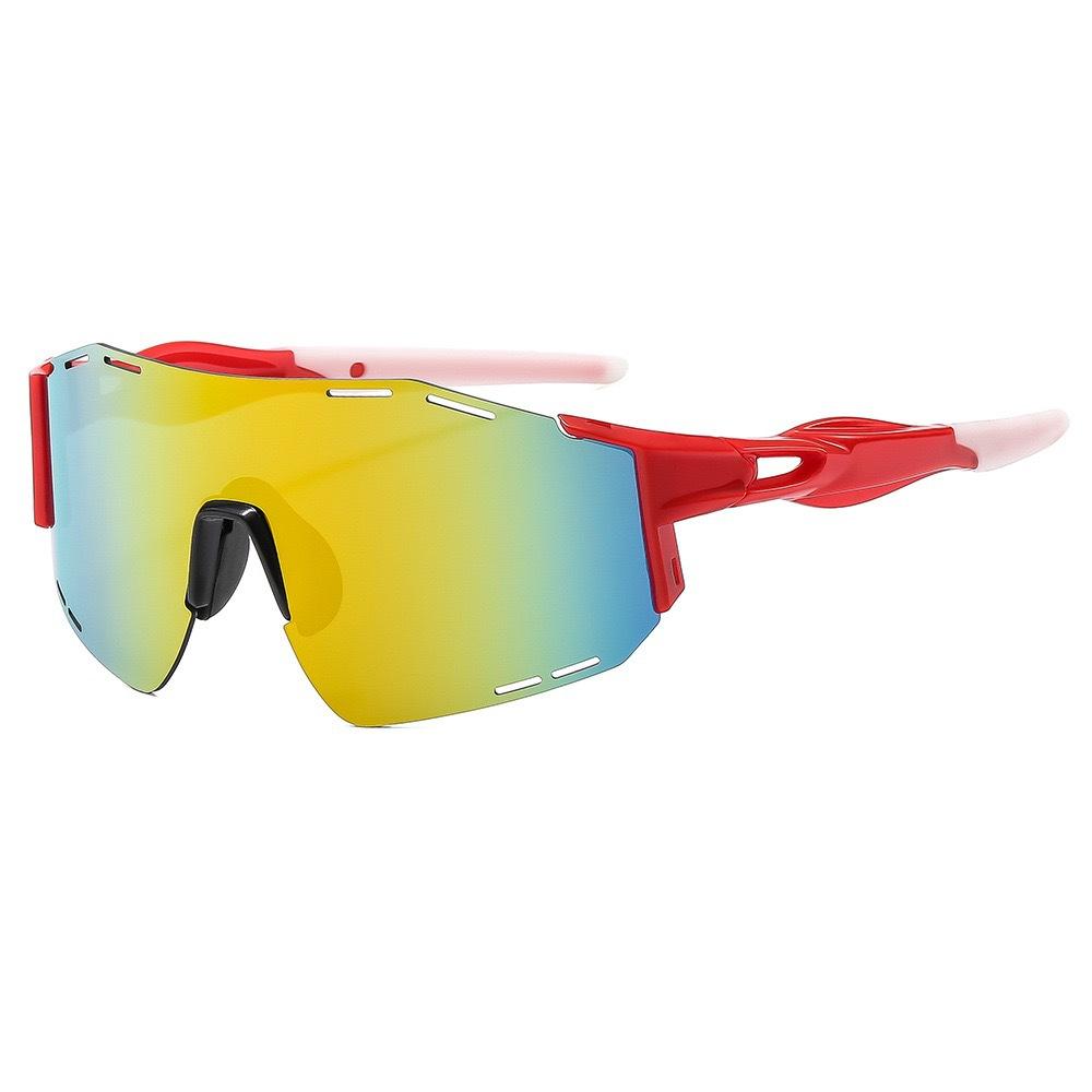 Cross Border New Outdoor Sports Sunglasses Men Women Fashionable Windproof Riding One-piece Colorful Eye Protection Glasses