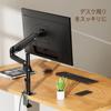 HUANUO Monitor Arm Display Arm Gas Type VESA Arm Clamp Type Grommet Type PC Arm Compatible with Inches Load Capacity Angle Adjustment Cable Management