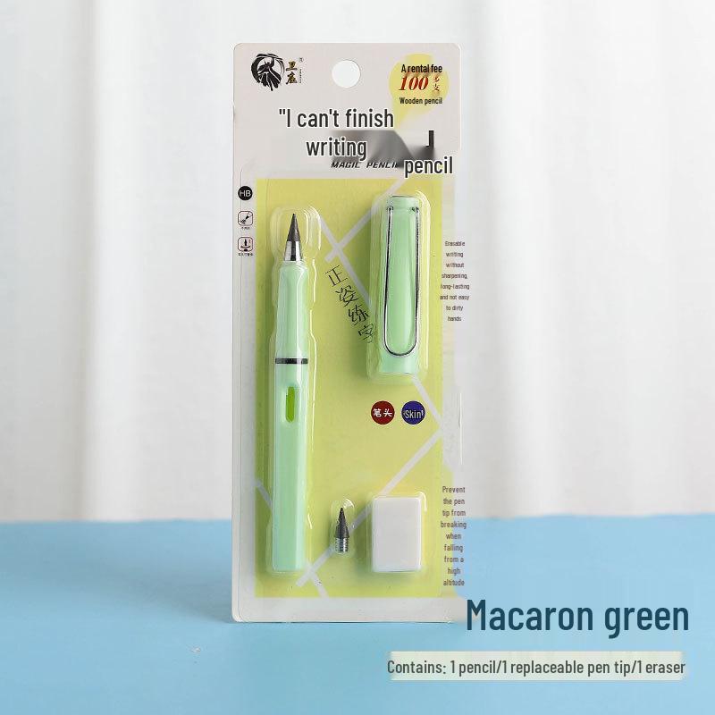 Black Tech Eternal Pencil: No Sharpening, No Ink, Break-Resistant Lead, Posture-Correcting Drawing Tool