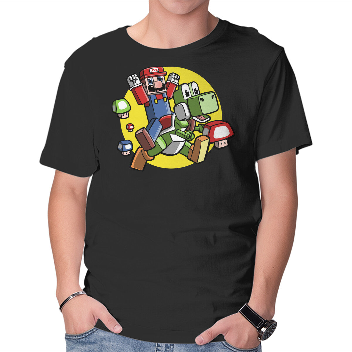 Unisex Crew Neck T-Shirt Dino Jockey Graphic Short Sleeve Casual Tee XL