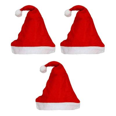 Red White Velvet Classic Fur Merry Christmas Caps Santa Claus Xmas Hats for Kids Babies Adults