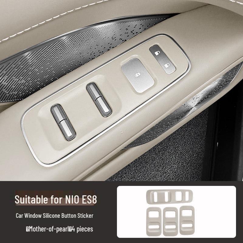 Fits 26 Nio ES8 Models: Door Window Lift Button & Pull Handle Protection Pad - Scratch Guard Interior Car Accessory.