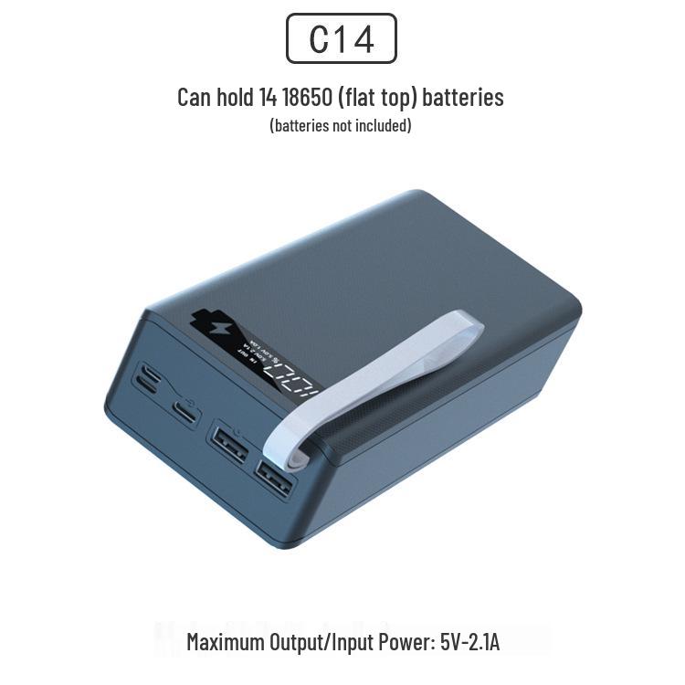 14-Section 18650 Battery Power Bank Kit, DIY Fast-Charging Shell