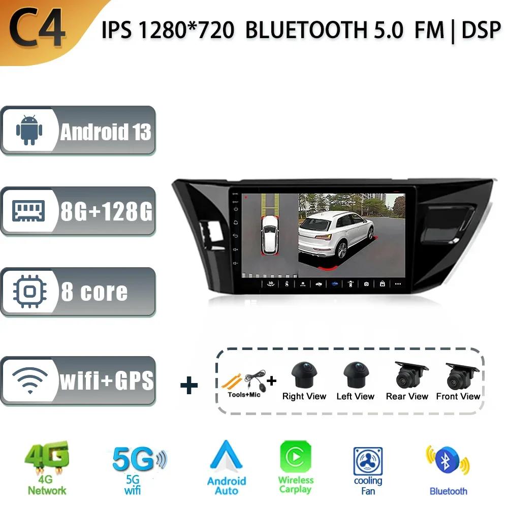For Toyota Corolla Ralink 2014-2016 A Car Radio Multimedia Android 13 Navigation GPS Wireless Carplay 2 Din Touch Screen Stereo