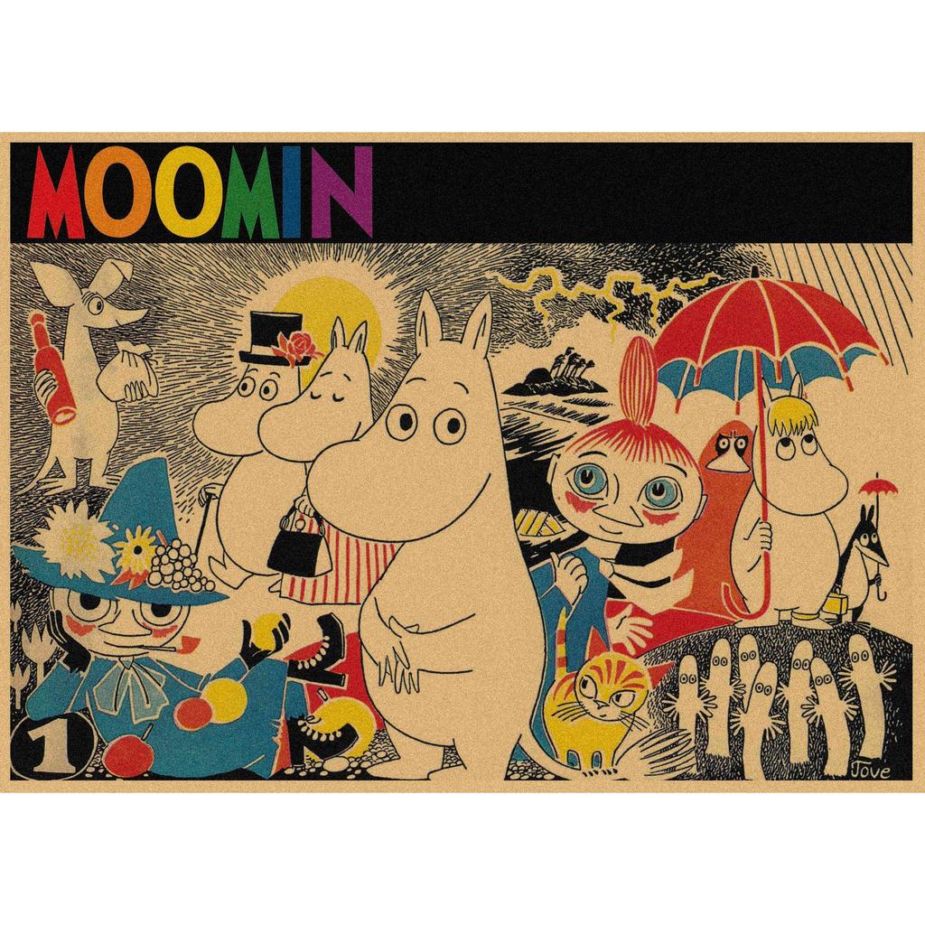 Moomin Family Retro Cartoon Poster Wall Art Mural 397
