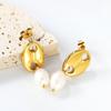 Freshwater Pearl Pendant Earrings for Girls, Sweet Party Style Light Luxury Fashion INS Jewelry, Premium Birthday Gift