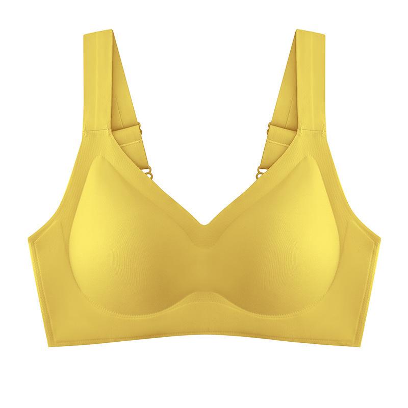 Hot Sale Wide Shoulder Strap Adjustable Latex Underwear Women's No Steel Rim Thin Gather Breasts Sports Vest Bra