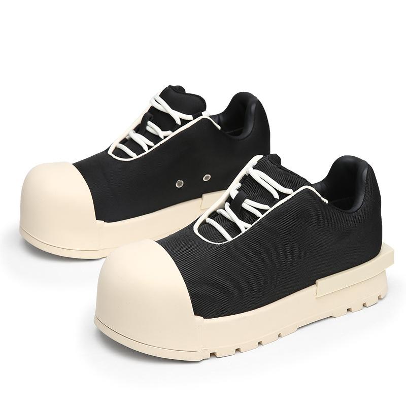 New Mickey Big Head Shoes Female Couple Ugly Cute Bread Shoes Thick-soled Low-top Casual Board Shoes Solid Color Heightening Shoes