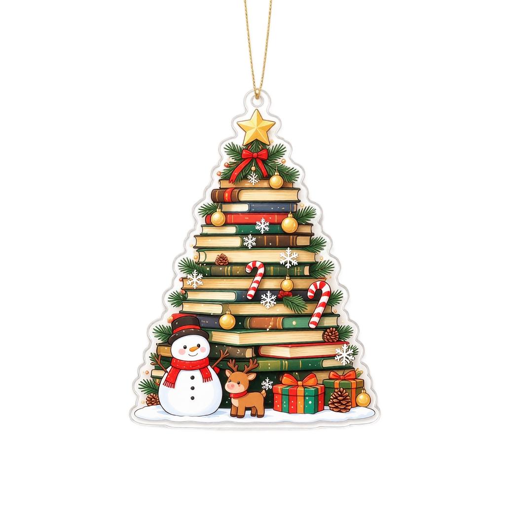 Christmas Acrylic Hanging Ornament, 2D Flat Holiday Tree Decoration for Home and Gift