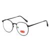 Unisex Übergroße Runde Mode Lesebrille Ultraleichte Metallrahmen HD Blaulichtblockierend Augenschutz Alterssichtigkeit Brille