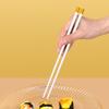 2/5 Pairs Reusable Chopsticks Japanese Chinese Style Healthy Alloy Chopsticks White Gold Food Chop Sticks Tableware