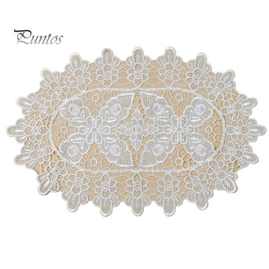 Washable Fabric Doilies for Vases White Lace Doily, Elegant Retro Placemat, Embroidered Table Small Round Placemats Jewelry Trays Mat, Rectangular