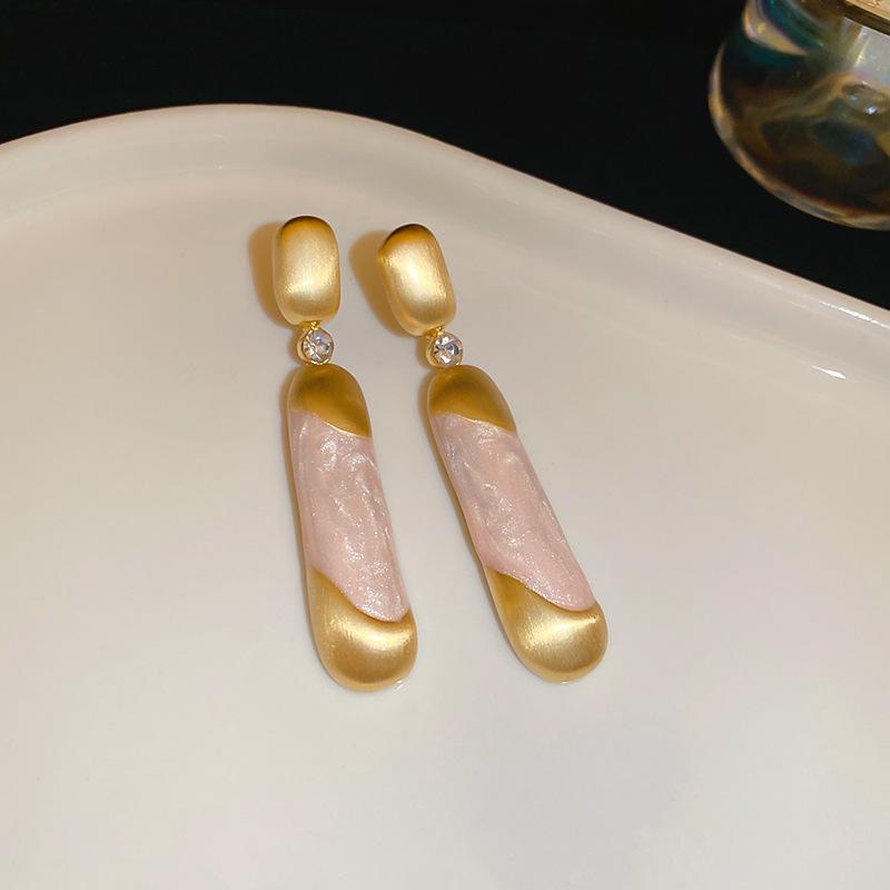 Super fairy pink flower love fringed earrings versatile temperament earrings light luxury earrings women