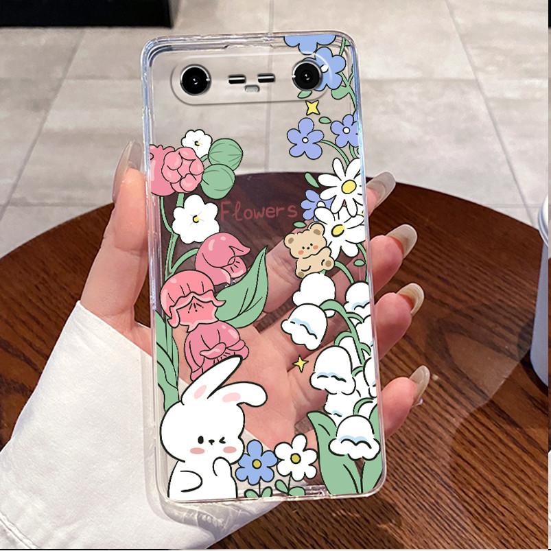 Per Tecno Spark Slim 2025 Custodia Trasparente Lusso Carino Coniglio Amore Silicone Morbido TPU Cover Posteriore Custodia per Telefono Tecno Spark Slim 4G KM7k