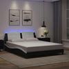 VidaXL Bed Frames with LED Lights, Upholstered Bed, Double Bed, Adult Bed for Bedroom Interior, Modern, Black 3214122