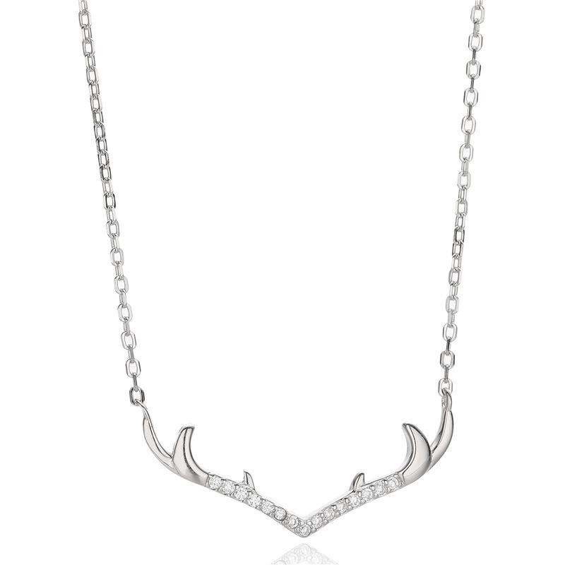 

Yilu You Ожерелье для женщин Подвеска в виде маленьких лосиных рогов Цепочка для ключиц Источник