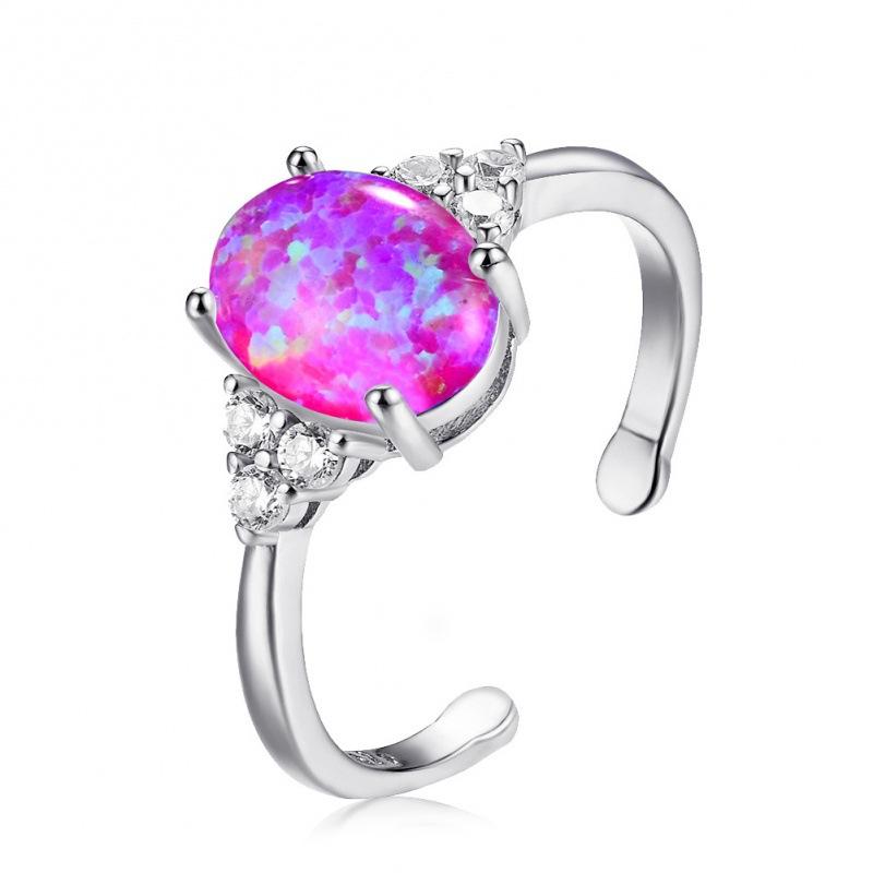 Supply, Platinum Opal Open Ring, Fashion Retro
