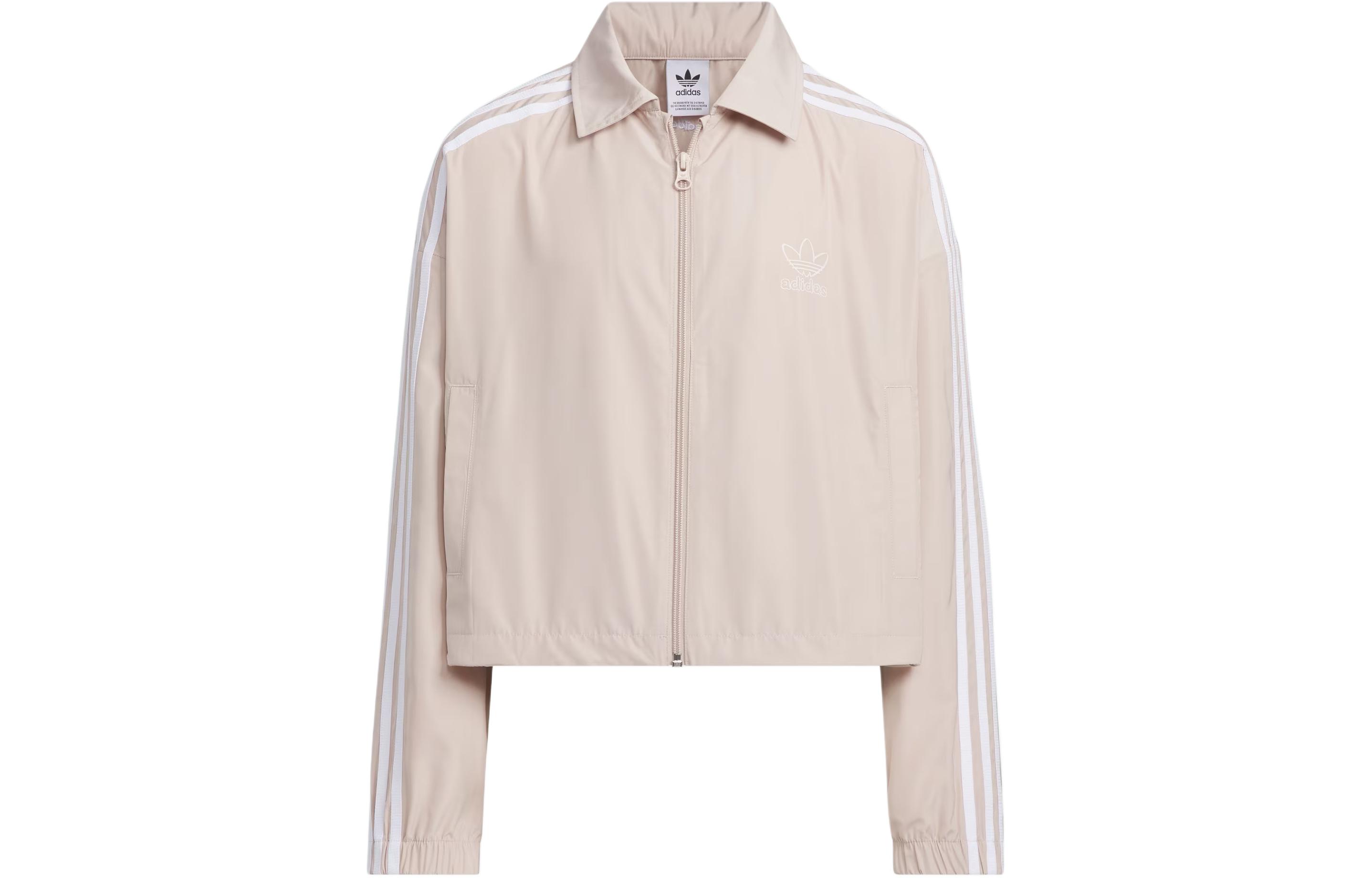 Adidas Originals Adicolor Woven Crop Jacket Jackets & Coats Wonder Taupe Kids  JD8133 128