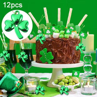 12Pcs Shamrocks Ornaments Shamrocks Hanging Decorations St. Patrick's Day Decors