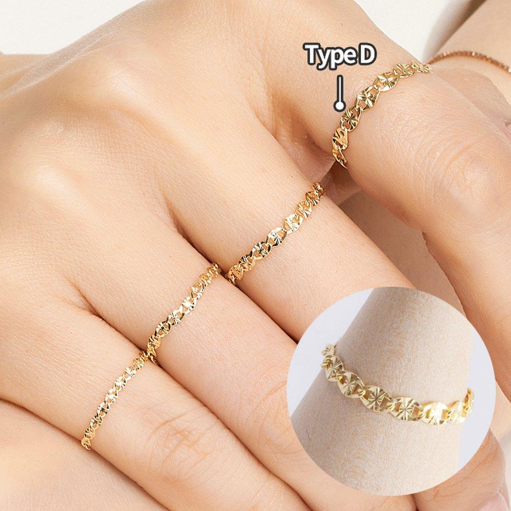 

14K Shiny Chain Gold Ring Type D 14K yellow gold / Size: 01