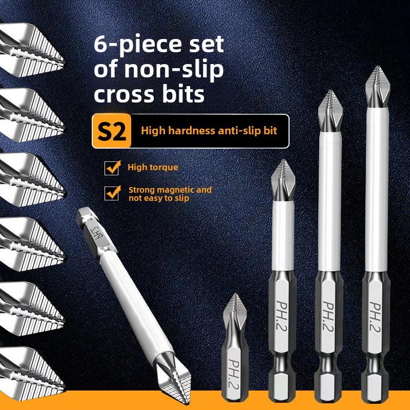 Industrial Grade S2 Steel Magnetic Cross Screwdriver Bit Set Impact Driver Ready