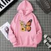 2025 autumn and winter fleece women's sweater threaded cuffs hem loose thermal hooded