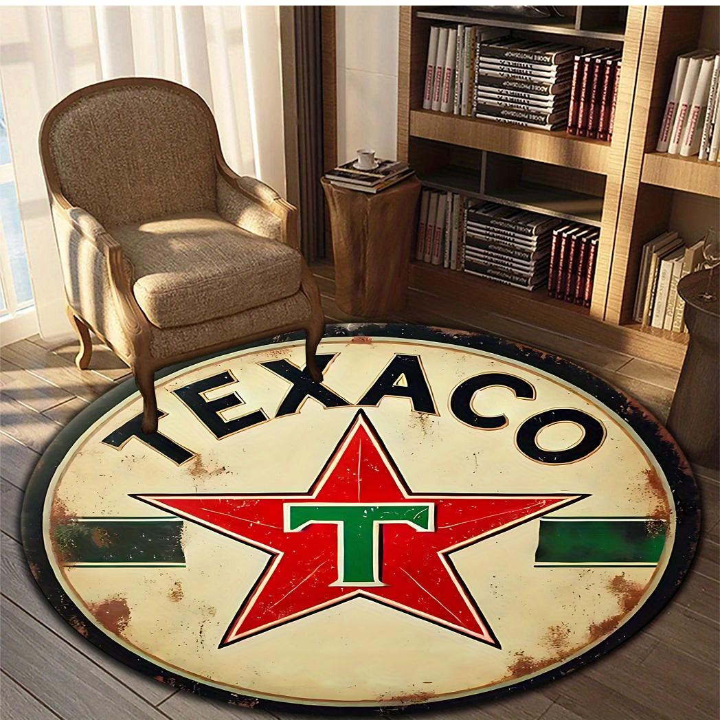 

Texaco Round Rug - Premium Polyester Large Carpet for Indoor & Outdoor, Living Room, Bedroom & Office Decor 60cm