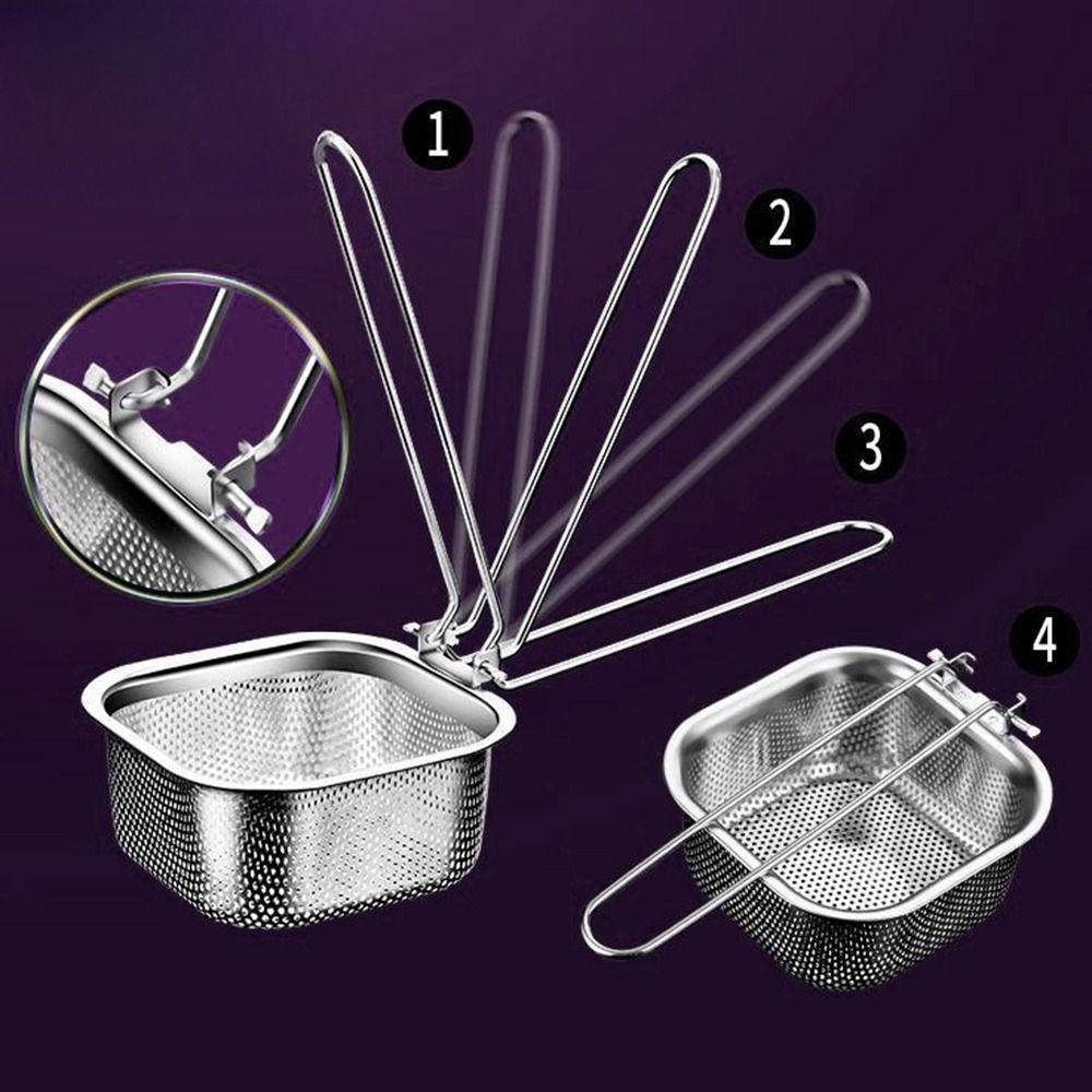 Cooking Utensils Mesh Strainer Spoon Long Handle Korean Noodles Scoop Pasta Boil Basket Stainless Steel Mesh Hot Pot Strainer