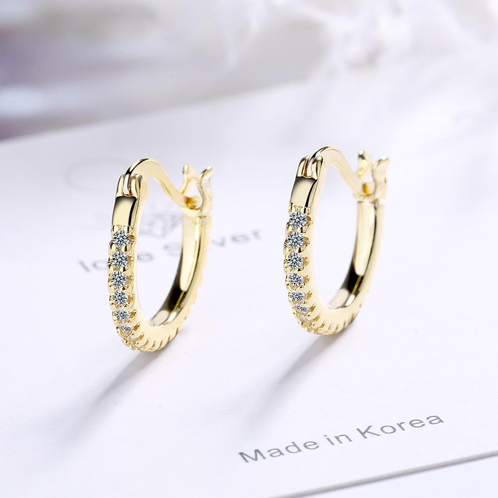 2026 Fashion Personality Inlaid Zirconium Diamond Simple Ear Buckle Women's Fashion Short Earrings Earrings Ear Buckle