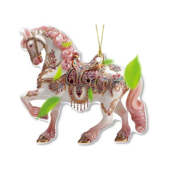 Horse Ornaments for Christmas Tree 2D Acrylic Sparkly Rhinestone Horse Hanging Ornament Gift for Women Girls Horse Lovers