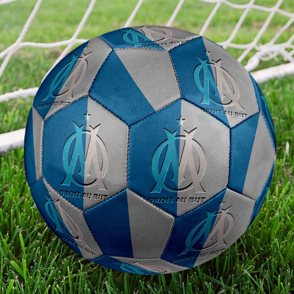 Olympique de Marseille Football Club Pallone da Calcio Indoor Misura 5 Colorato Cucito a Macchina PVC Pronto per la Competizione Resistente Alta Rimbalzabilità