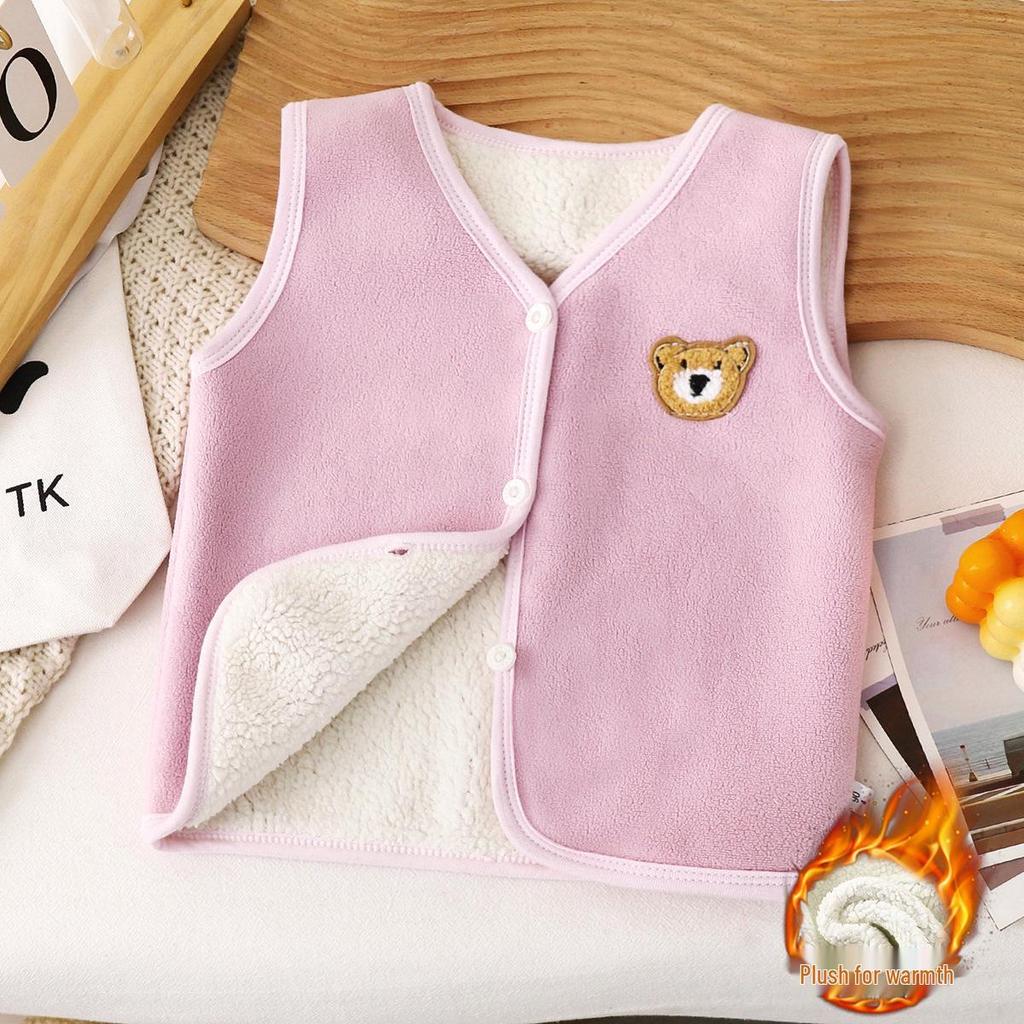 Warme Fleece-Babyweste: Verdickte Schulterumhang & Vielseitige Strickjacke für Kleinkinder