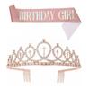Födelsedag   Sash Strass Tiara Kit Vacker Födelsedagskrona Sash för Kvinnor Flickor Födelsedagskalas Gåvor