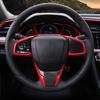 Red Interior Steering Wheel Cover Trim For Honda Civic 2016-2020 10th
