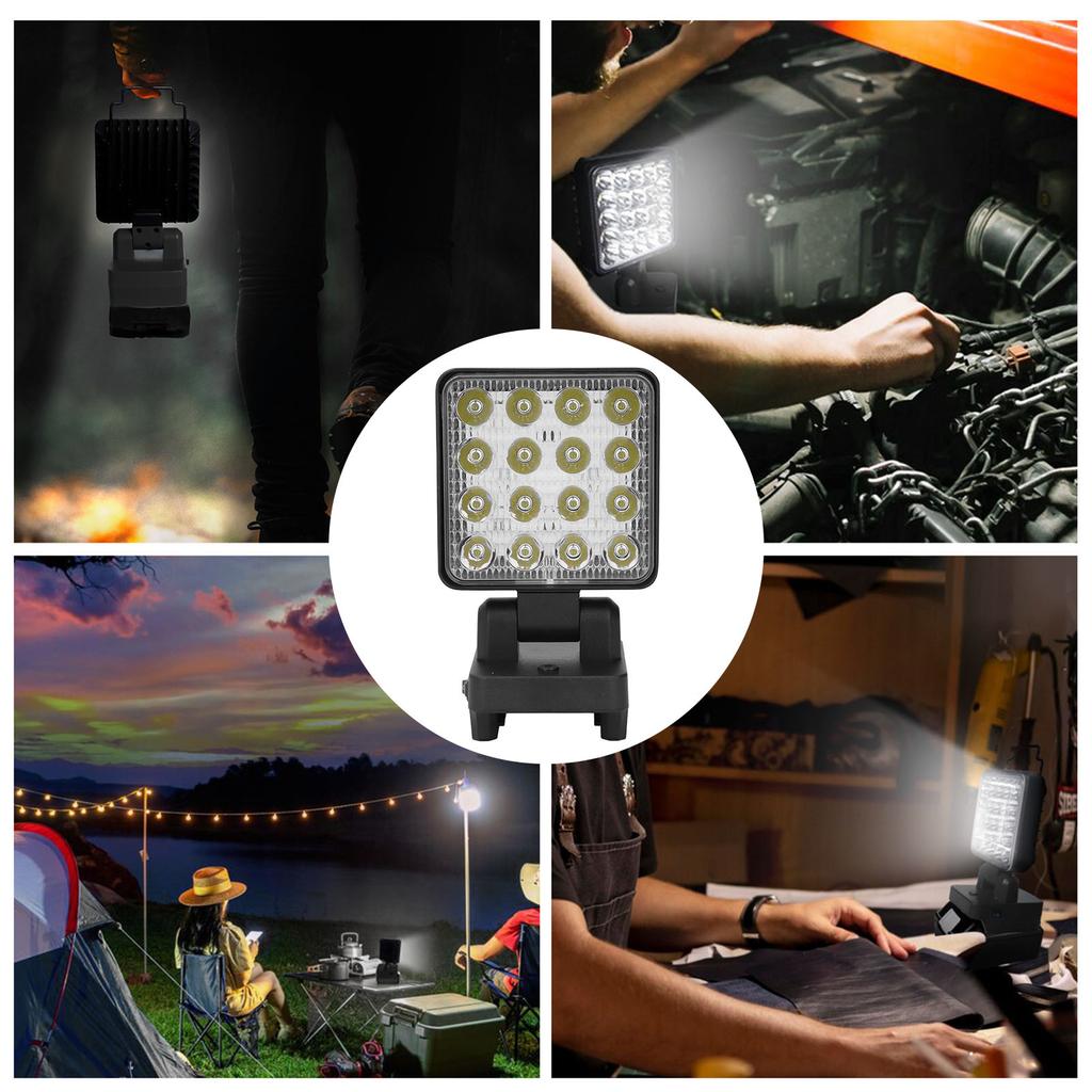 LED Work Light 1200-1500LM LED Flood Lights LED Portable Light USB TYPE C 5V2A A Ptable To CABLE 18V 20V Battery