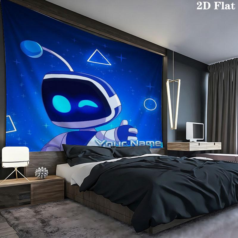ASTRO BOT Custom Name Wall Tapestry Aesthetic Wall Hanging Printed Fabric Blanket Decorative Tapestries for Bedroom Living Room Home Decor