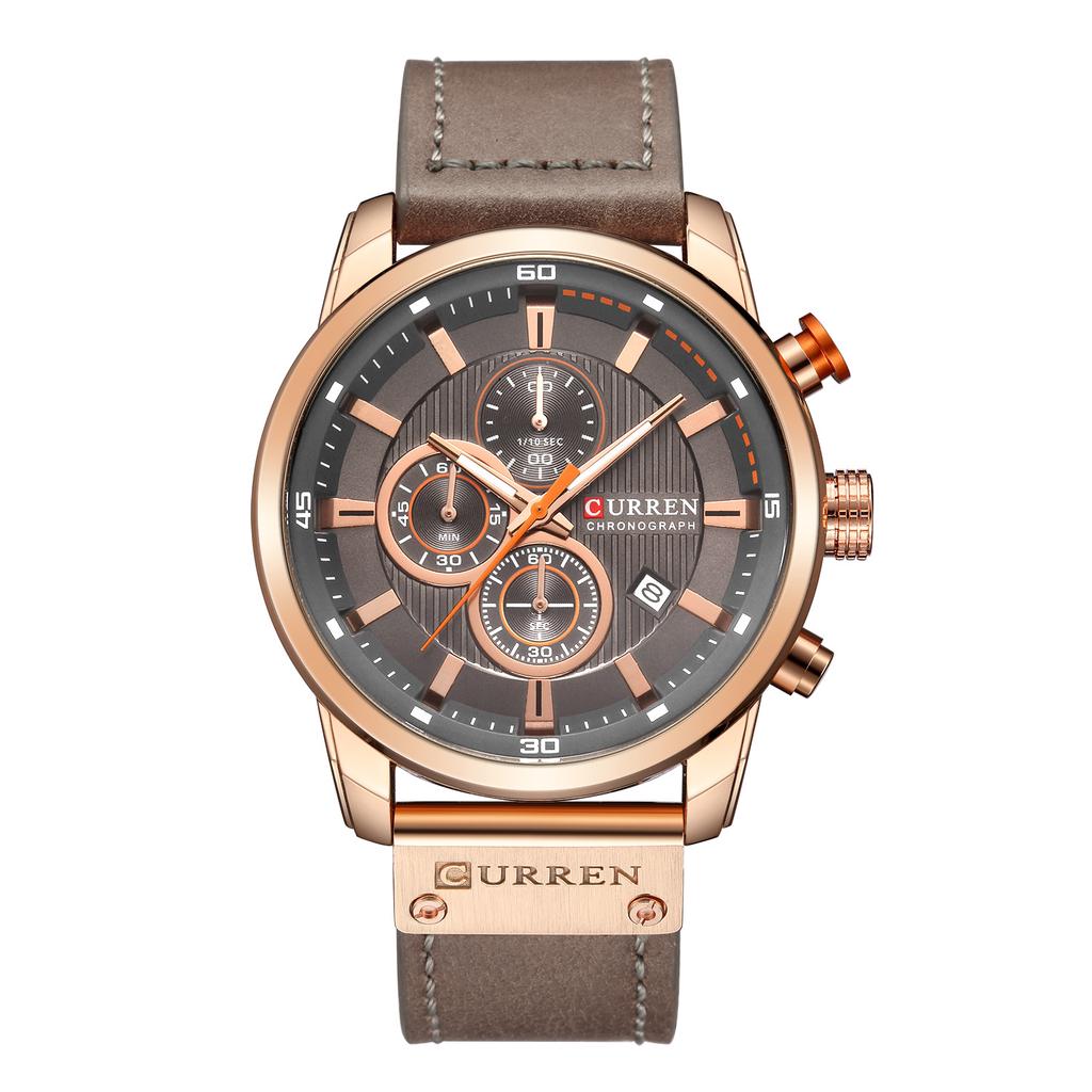 CURREN Fashion Mens Watches Quartz Casual Sports Waterproof Leather Strap Date Business Male Wristwatches Clock Montre Homme