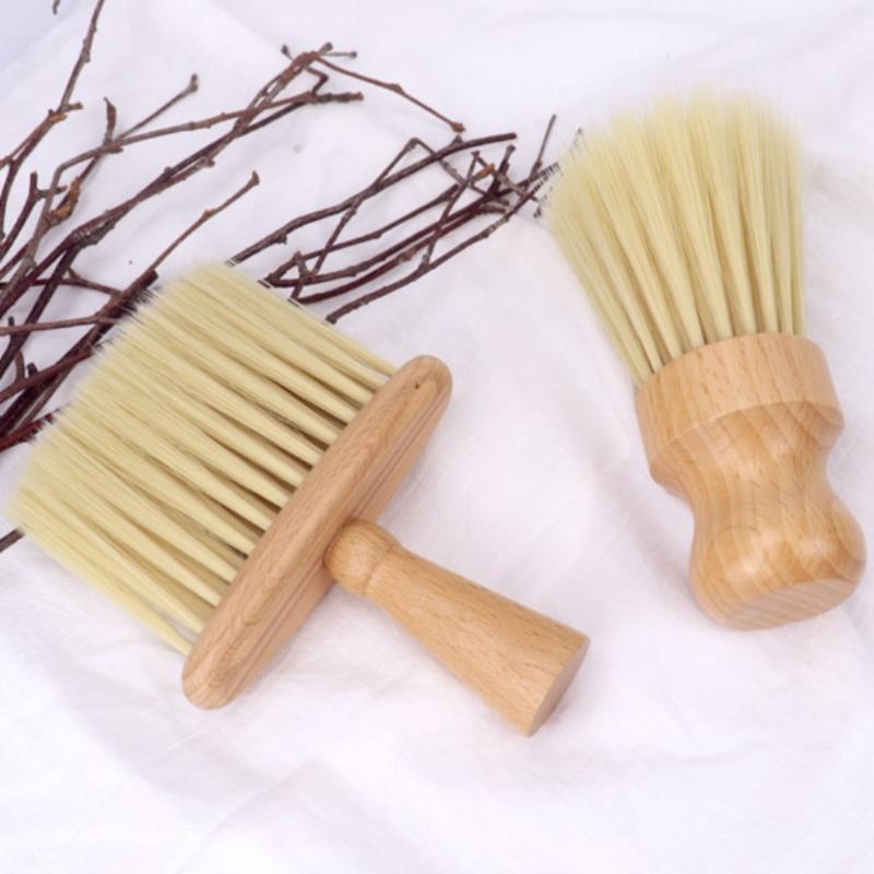 Dřevěný kartáč Hřeben Krk Face Duster Barber Hair Zametání Stříhání Stylingové nástroje