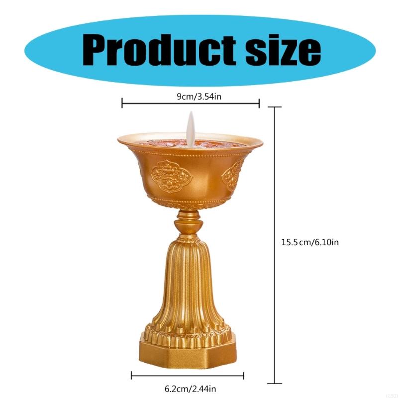 62KD Flame Effect LED Butter Lamp, USB Power for Temple Worship and Living Space Enhancement