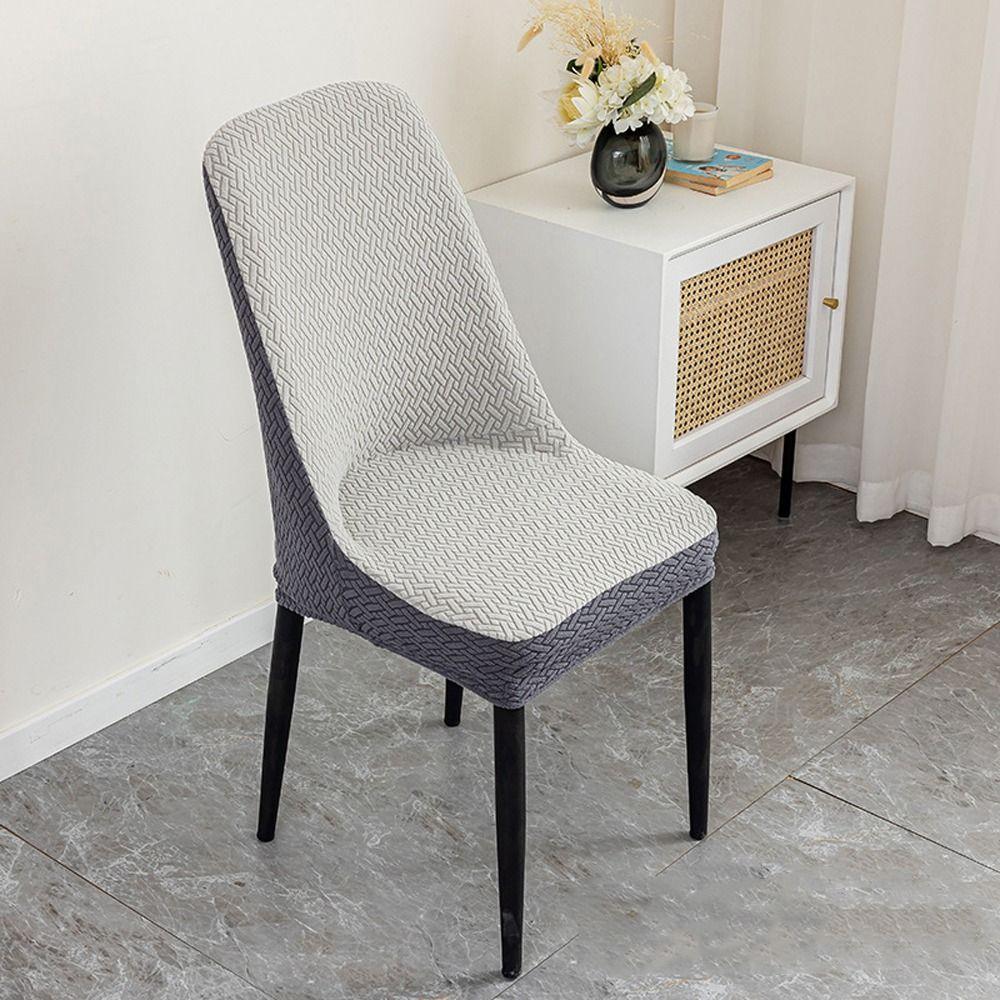 High-elastic Jacquard Dining Chair Cover All-inclusive Dust-proof Integrated Seat Cover Anti-slip Fade Resistant Stool Slipcover