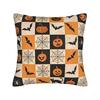 Horror Pumpkin Face Halloween Square Pillow Case  Cushion Cover Novelty Zipper Decorative Pillowcase for Home 18"