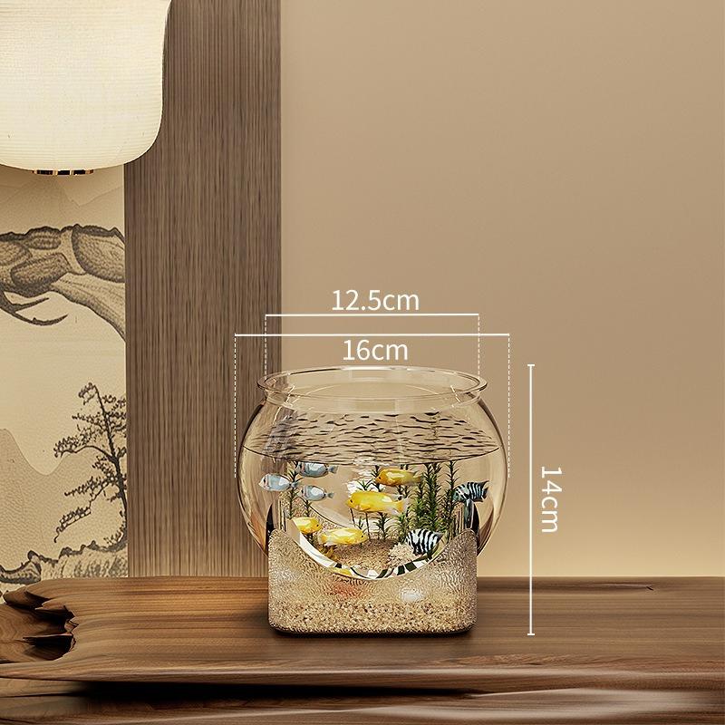 

Plastic Sturdy Nicely Betta Fish Bowl Small Aquariums for Small Ornamental Fish and Reptiles High Transparency Glass Good View